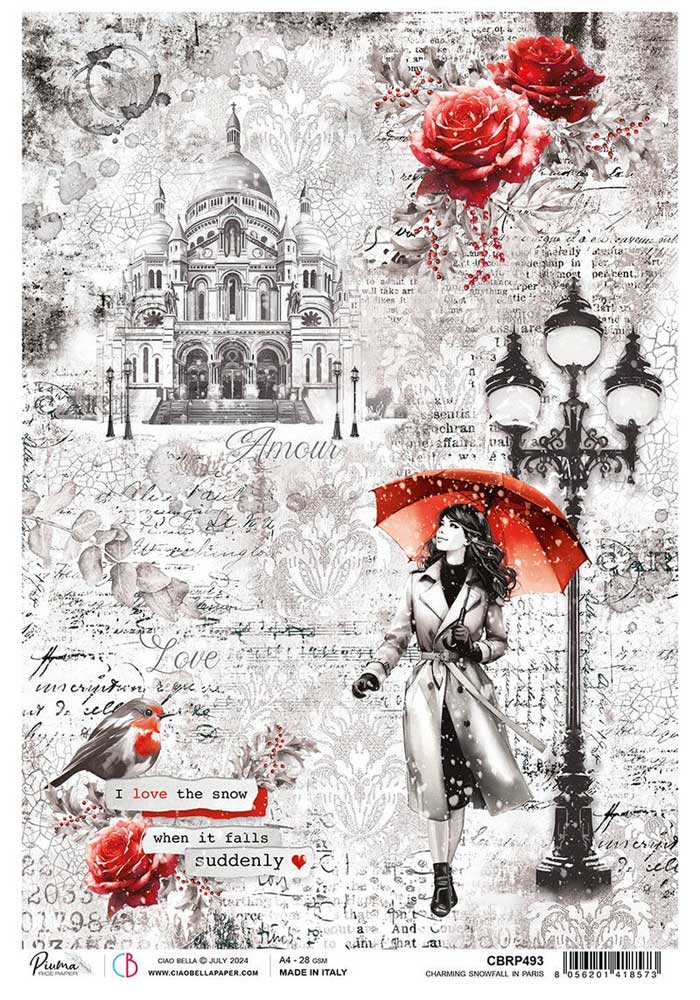 Ciao Bella A Rice Paper Charming Snowfall In Paris Cbrp