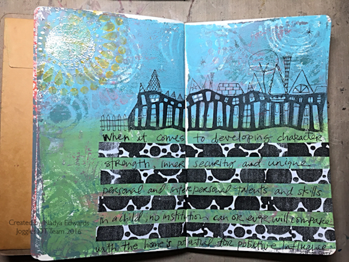 photo - Foam Stamp Village Journal Pages