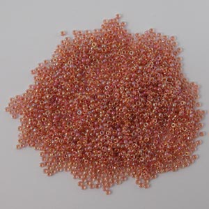 Miyuki 15/0 Seed Beads - 275 Dark Peach Lined Crystal AB
