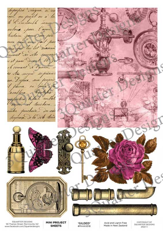 3Quarter Designs Mini Project Sheet - Gilded [MINIKIT018] - Joggles.com