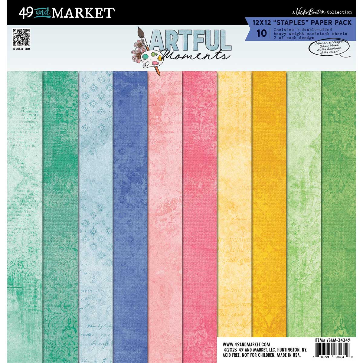 49 & Market Artful Moments Collection - 12" x 12" Staples Paper Pack [VBAM-34349] - Image 2