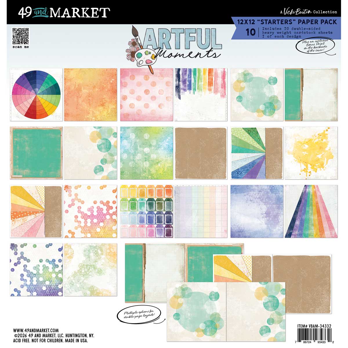 49 & Market Artful Moments Collection - 12" x 12" Starters Paper Pack [VBAM-34332] - Image 2