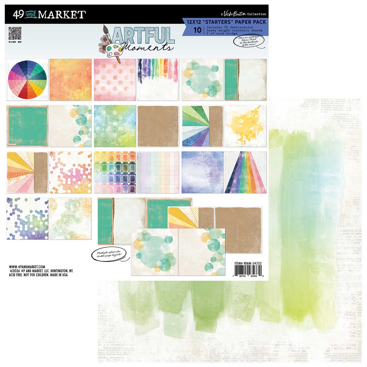 49 & Market Artful Moments Collection - 12" x 12" Starters Paper Pack [VBAM-34332]