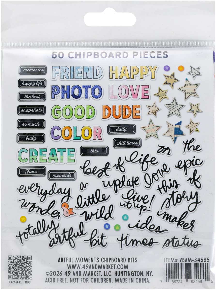 49 & Market Artful Moments Collection - Chipboard Bits [VBAM-34585] - Image 2