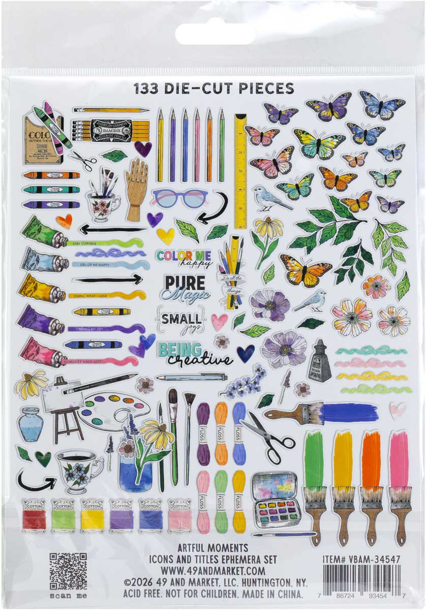 49 & Market Artful Moments Collection - Icons & Titles Ephemera Set [VBAM-34547] - Image 2