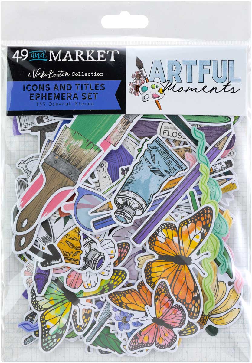 49 & Market Artful Moments Collection - Icons & Titles Ephemera Set [VBAM-34547]