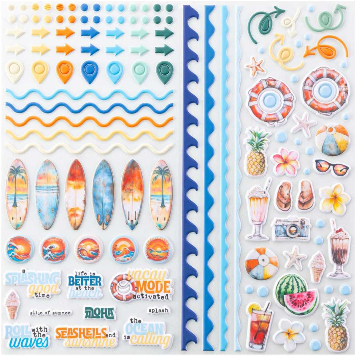 49 & Market Beach Vibes Collection - Puffy Stickers [DBV-32208] - Image 2