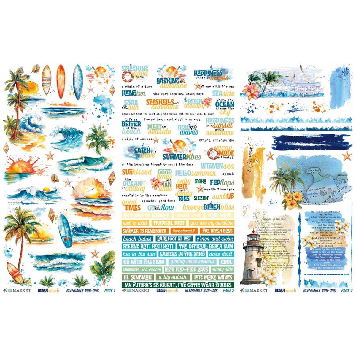 49 & Market Beach Vibes Collection - Rub On Transfers - Blendable [DBV-32154] - Image 2