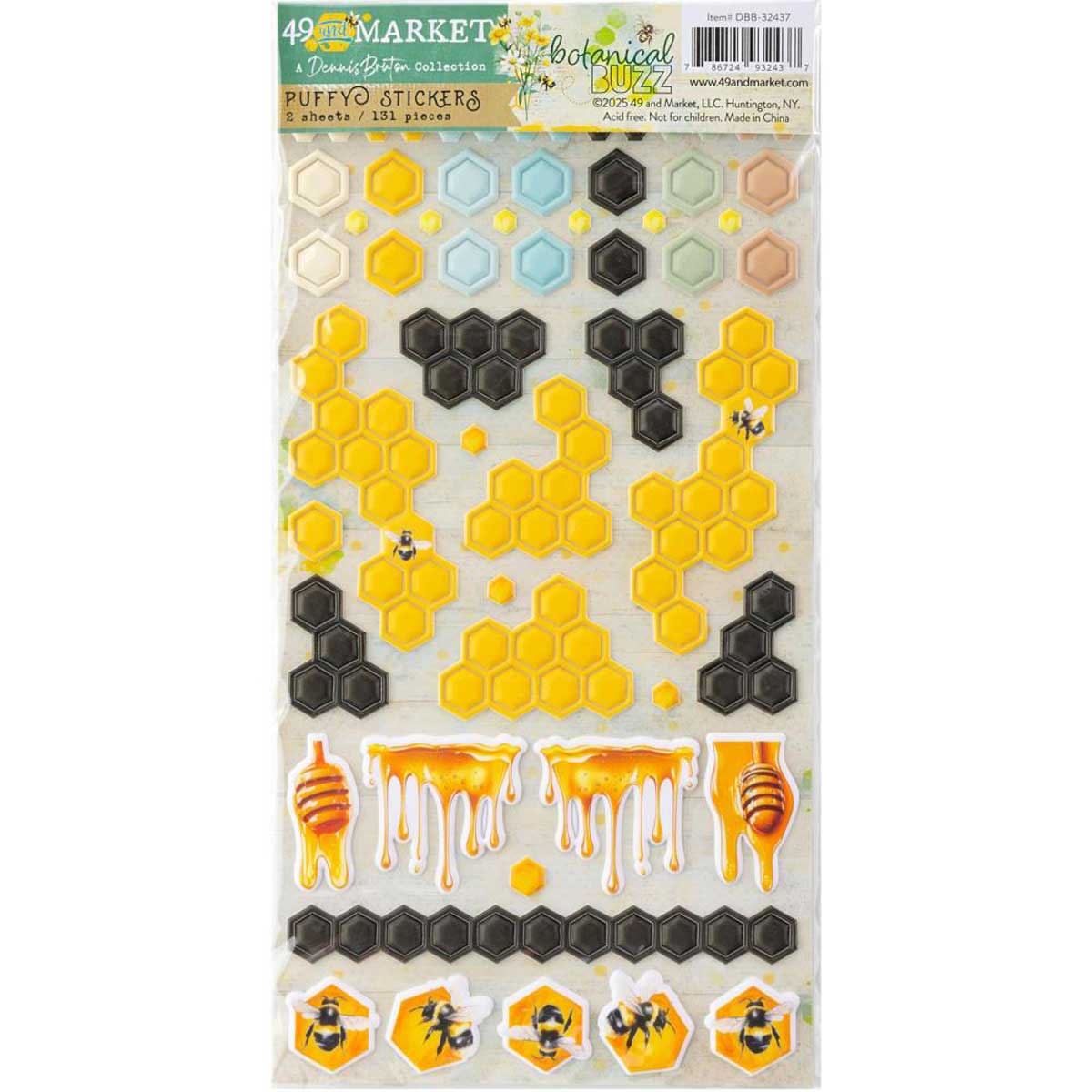 49 & Market Botanical Buzz Collection - Puffy Stickers [DBB-32437]