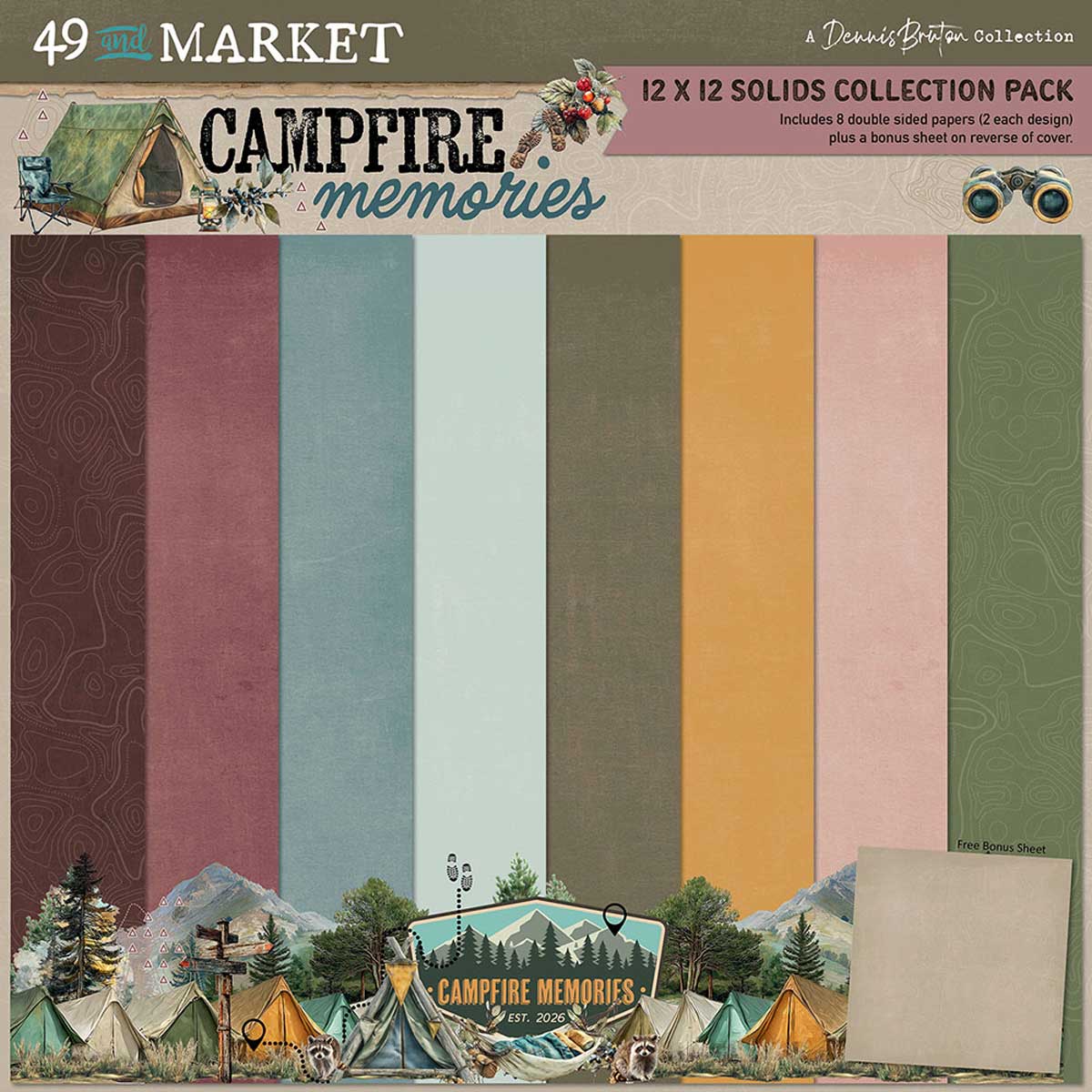 49 & Market Campfire Memories Collection - 12" x 12" Collection Pack - Solids [DCM-37289] - Image 3