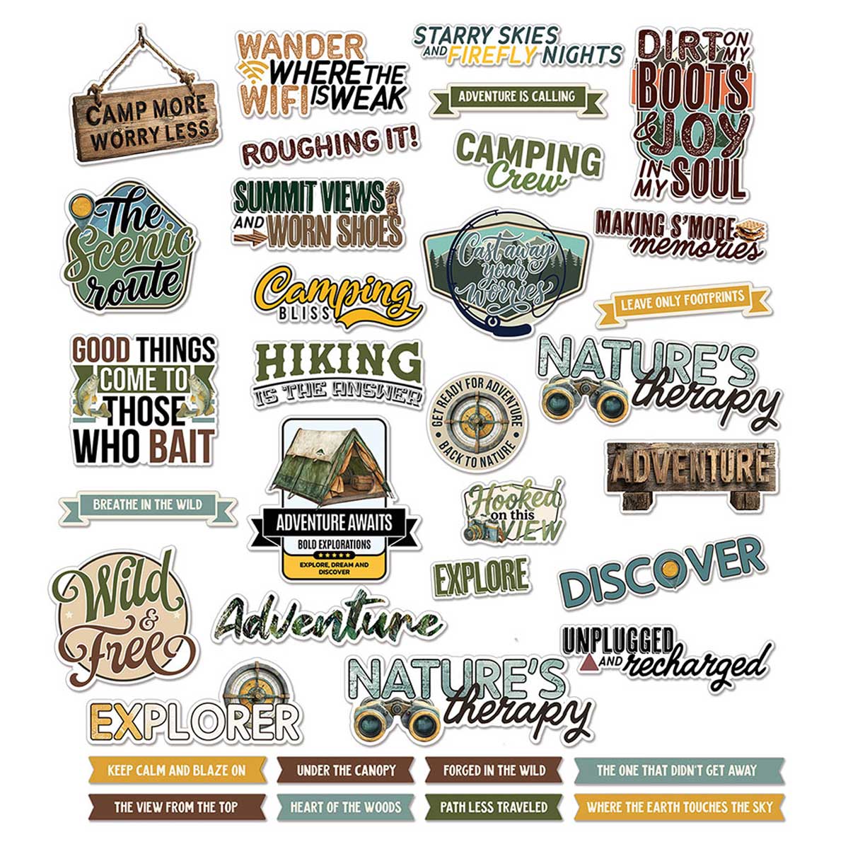 49 & Market Campfire Memories Collection - Chipboard Sentiments [DCM-37487] - Image 3