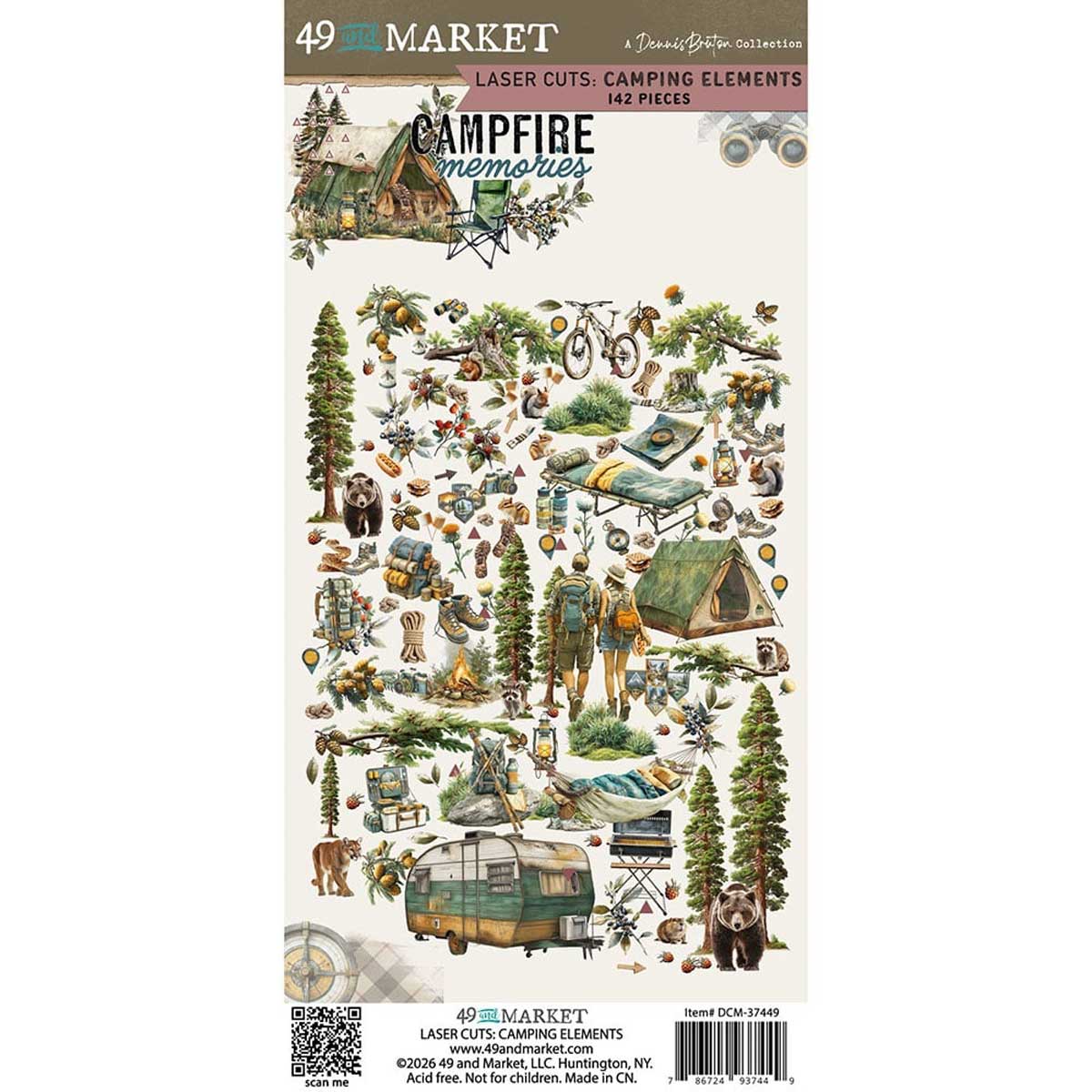 49 & Market Campfire Memories Collection - Laser Cut Camping Elements [DCM-37449]
