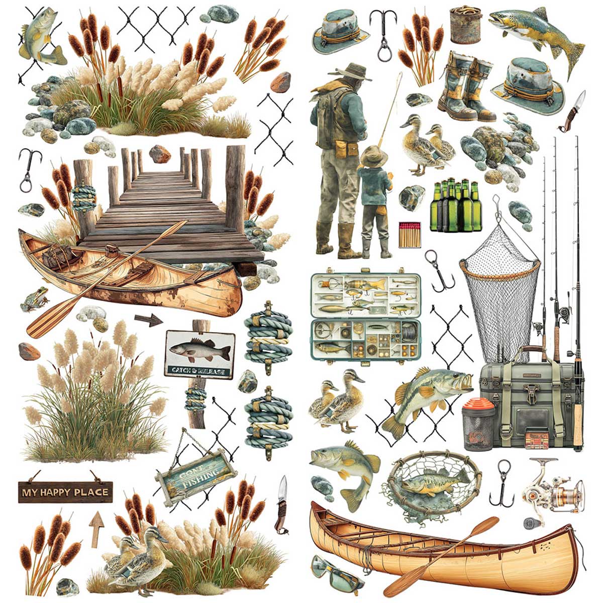 49 & Market Campfire Memories Collection - Laser Cut Fishing Elements [DCM-37456] - Image 3