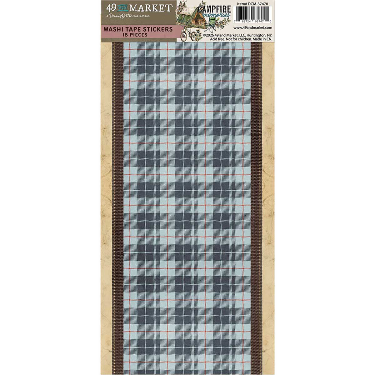 49 & Market Campfire Memories Collection - Washi Tape Stickers [DCM-37470]