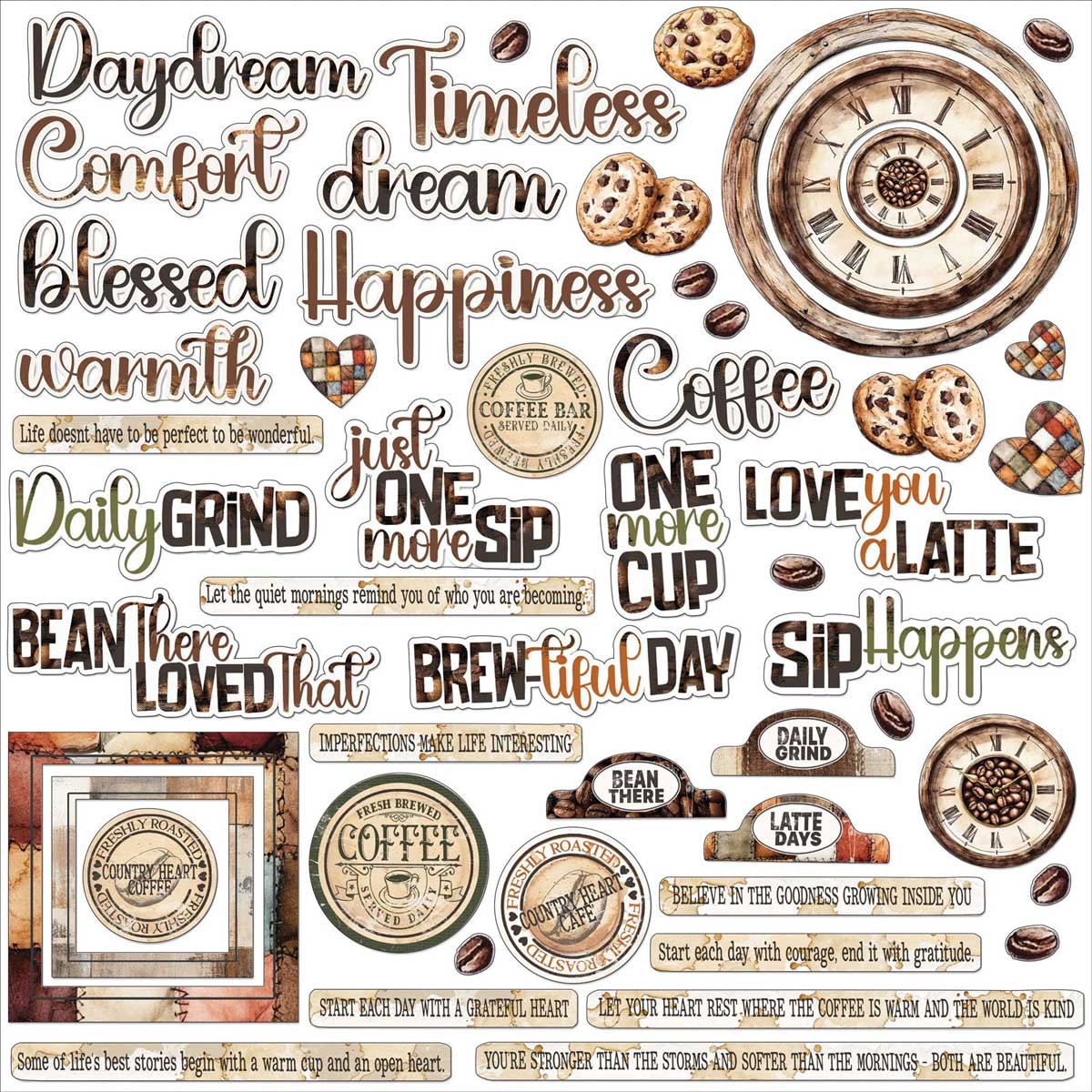 49 & Market Country Heart Cafe Collection - Chipboard Assortment [JCH-36411] - Image 2