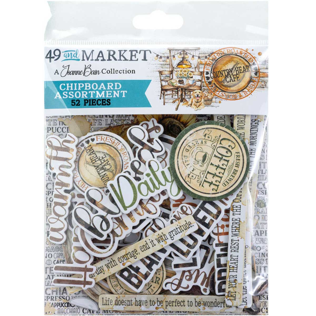 49 & Market Country Heart Cafe Collection - Chipboard Assortment [JCH-36411]