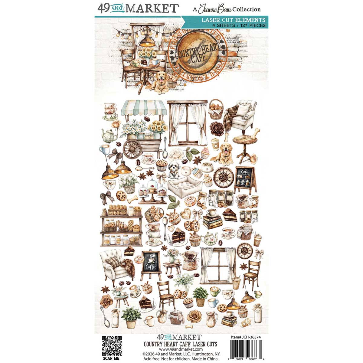 49 & Market Country Heart Cafe Collection - Laser Cut Elements [JCH-36374]