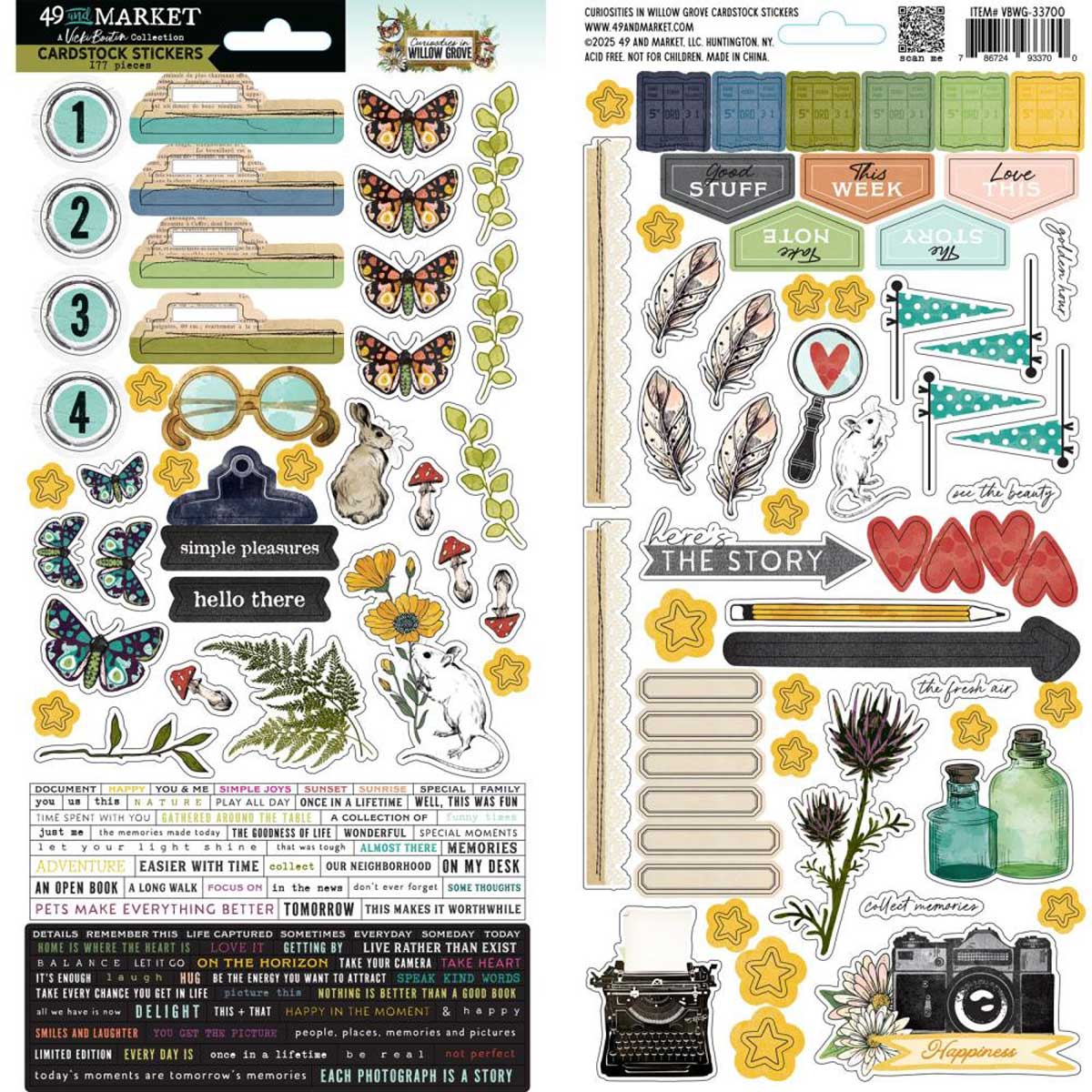 49 & Market Curiosities In Willow Grove Collection - Cardstock Stickers [VBWG-33700] - Image 2