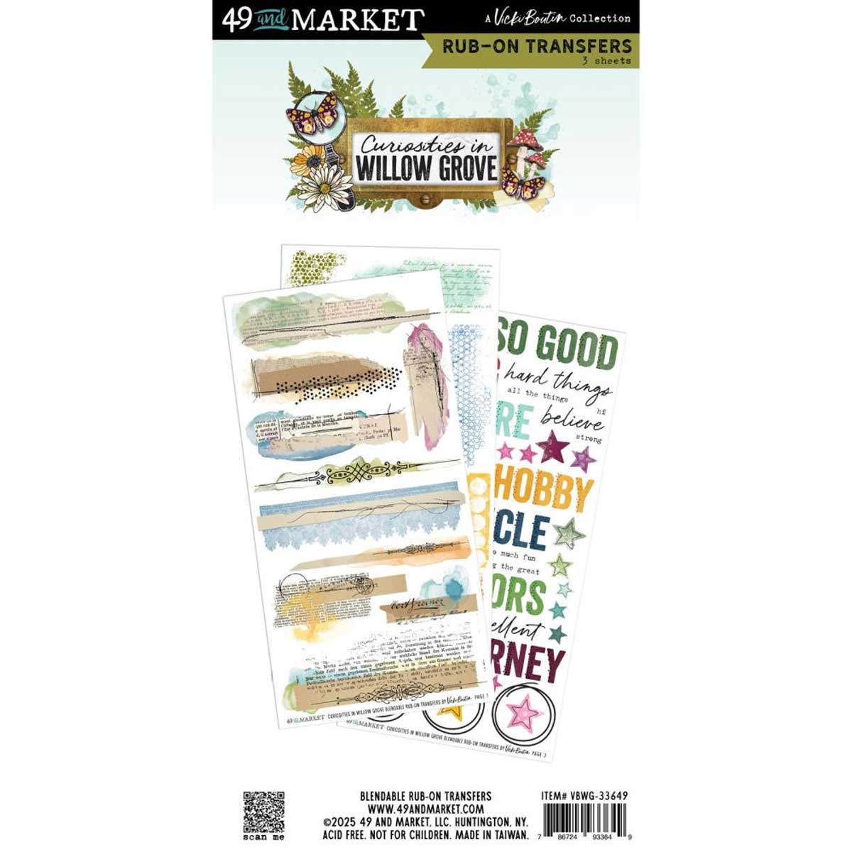 49 & Market Curiosities In Willow Grove Collection - Rub-On Transfers - Blendable [VBWG-33649]