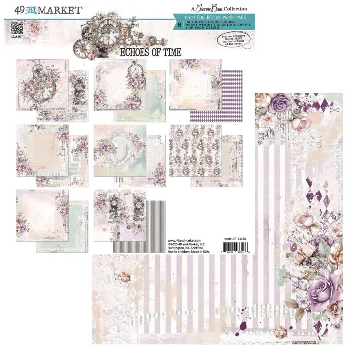 49 & Market Echoes Of Time Collection - 12" x 12" Collection Paper Pack [JET-33236] - Image 2