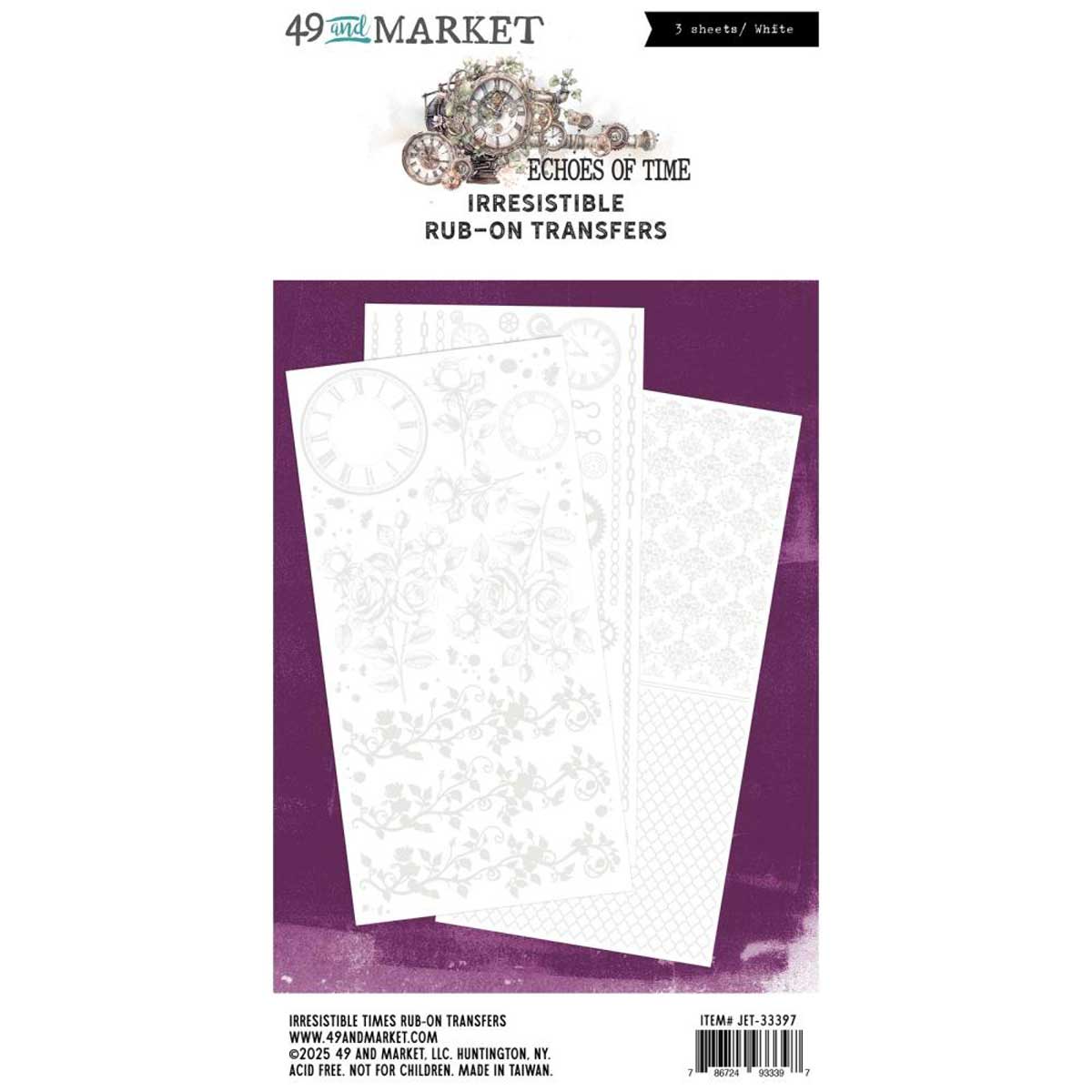 49 & Market Echoes Of Time Collection - Rub-On Transfers - Irresistible [JET-33397]