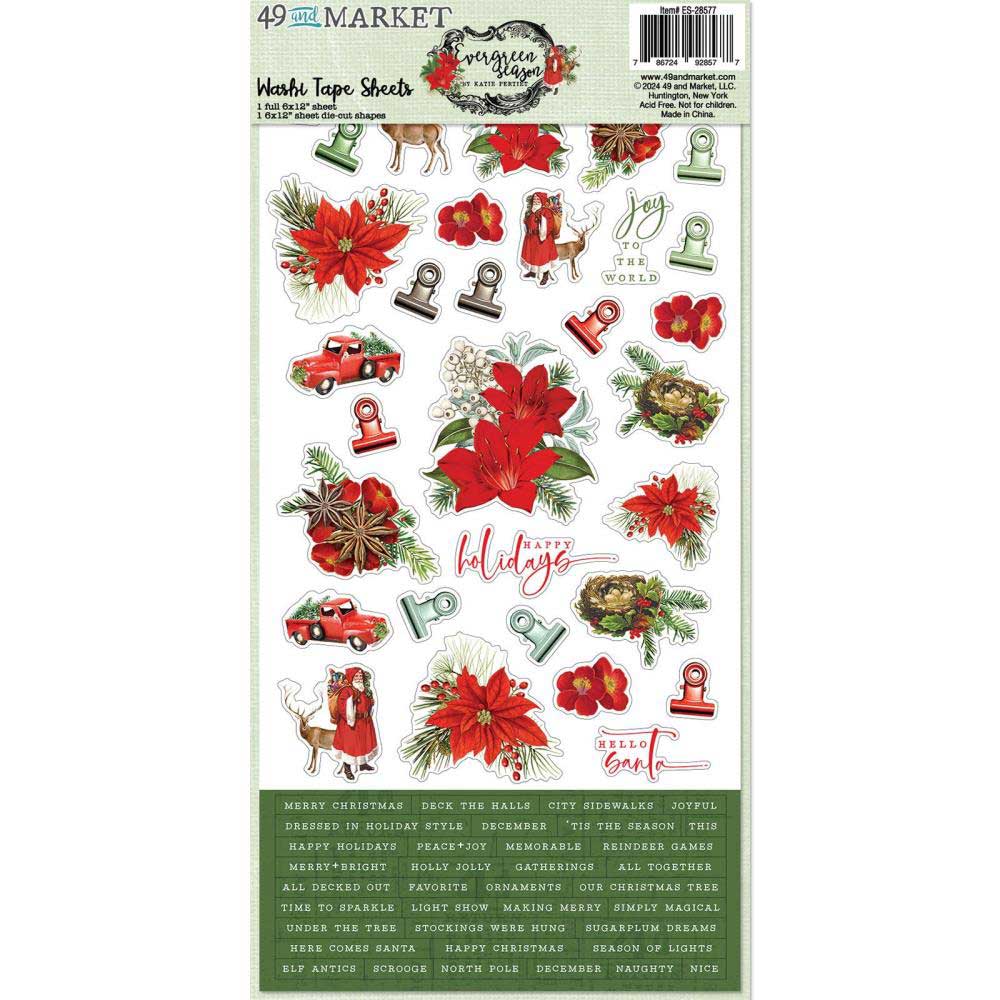 49 & Market Evergreen Season Collection - Washi Tape Sheets [ES-28577]