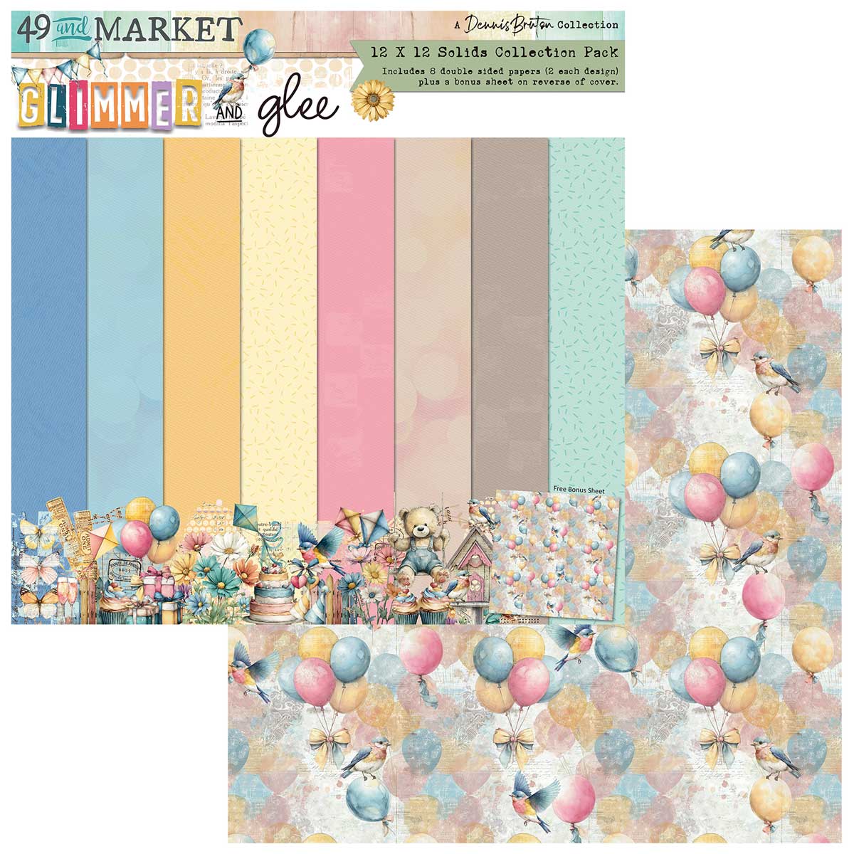 49 & Market Glimmer & Glee Collection - 12" x 12" Solids Collection Pack [DGG-35971] - Image 2