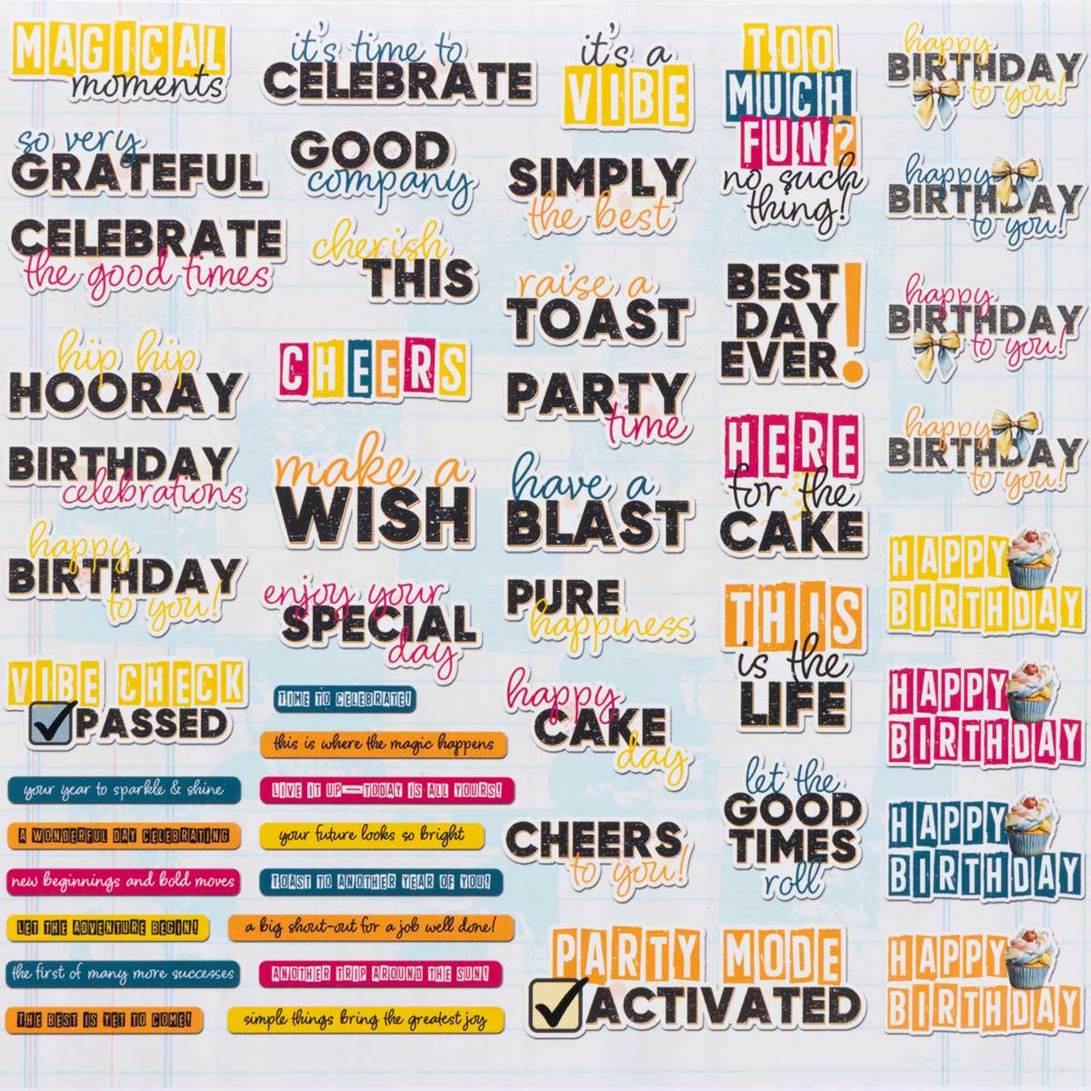 49 & Market Glimmer & Glee Collection - Chipboard Sentiments [DGG-36152] - Image 2
