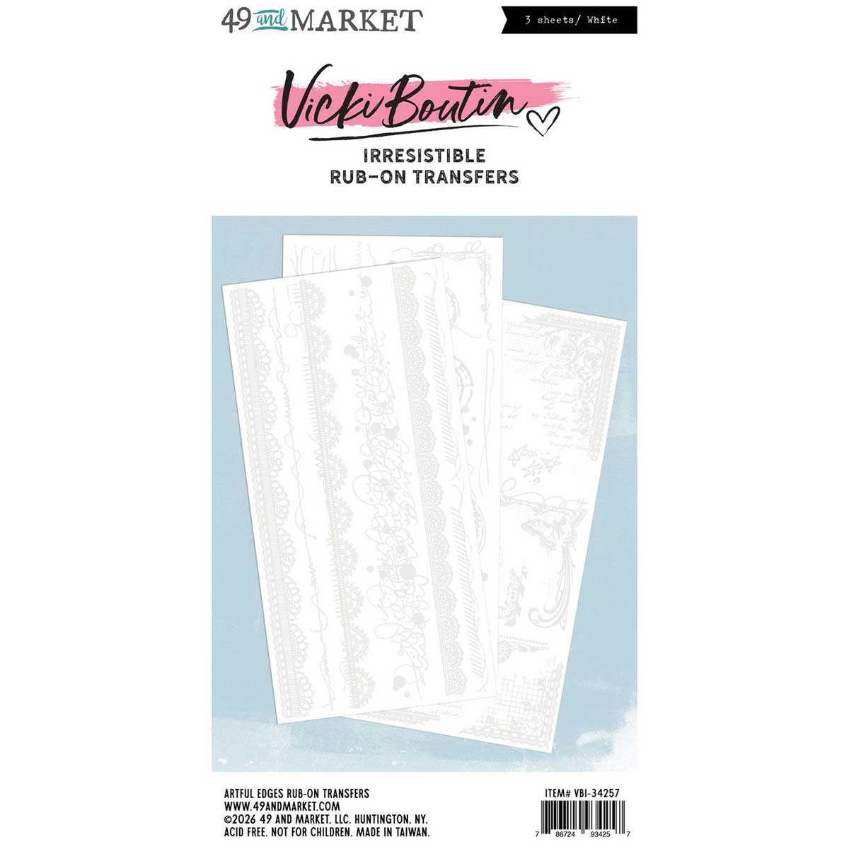 49 & Market Irresistible Collection - Rub-On Transfers - Artful Edges [VBI-34257]