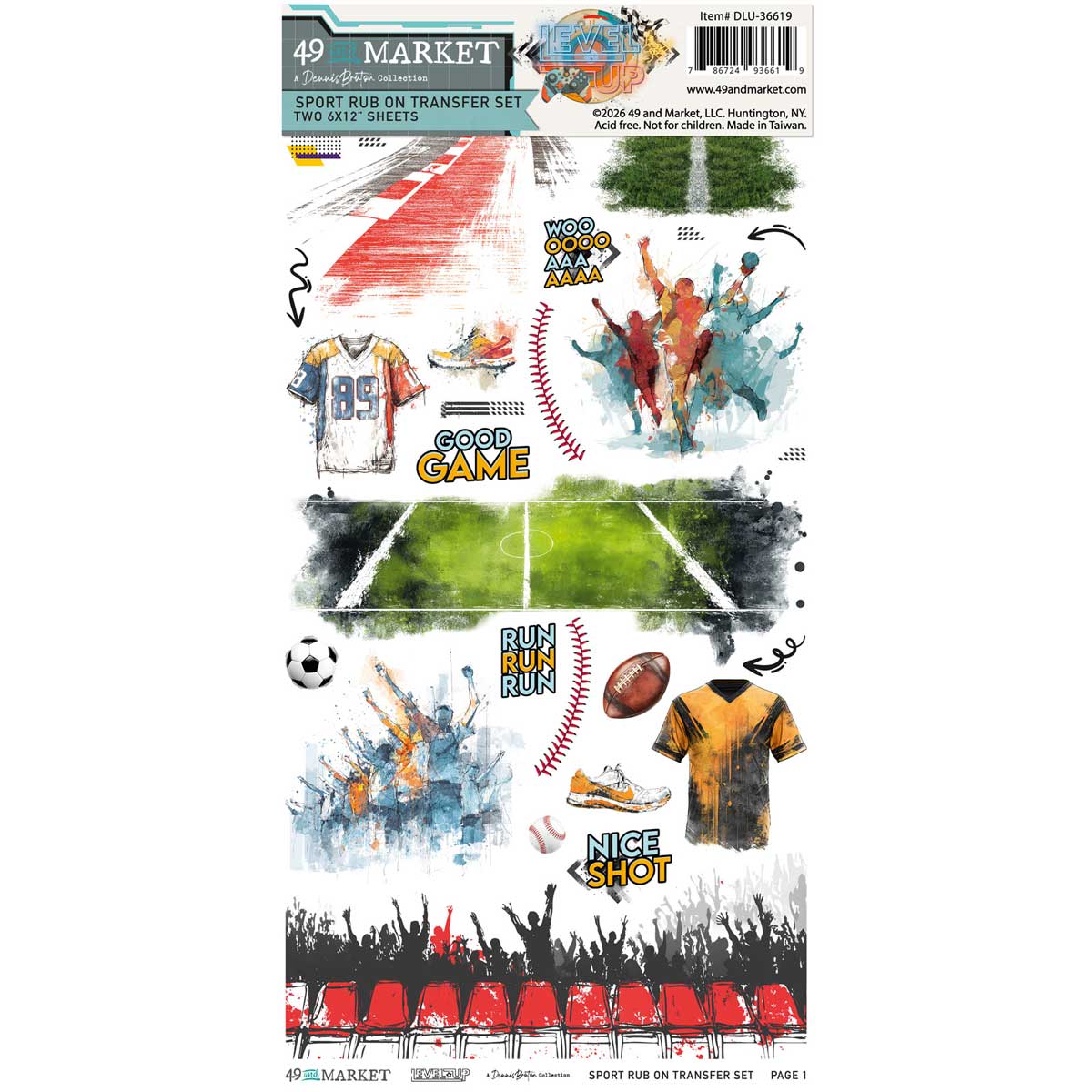 49 & Market Level Up Collection - Rub On Transfer Set - Sport [DLU-36619]