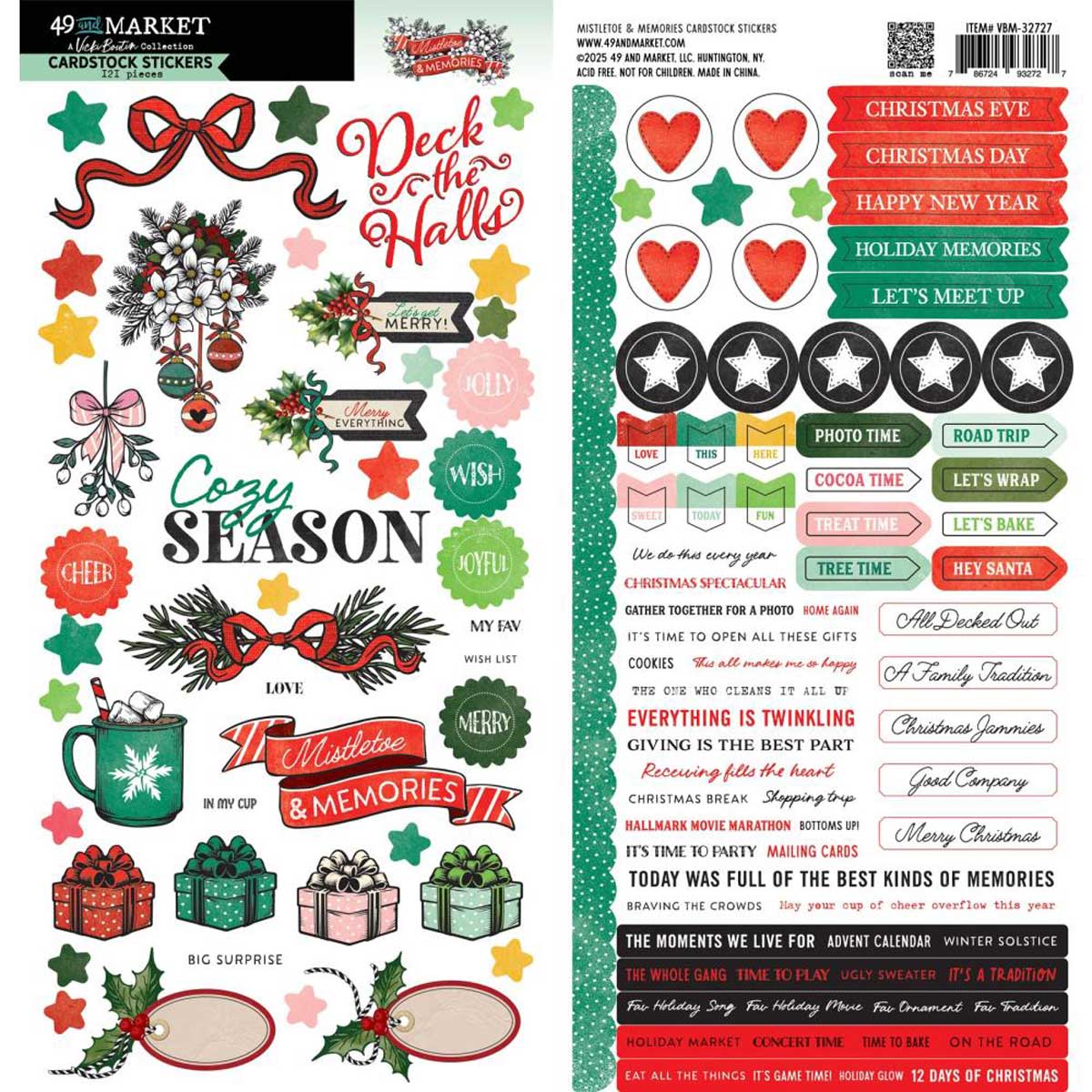 49 & Market Mistletoe & Memories Collection - Cardstock Stickers [VBM-32727] - Image 2