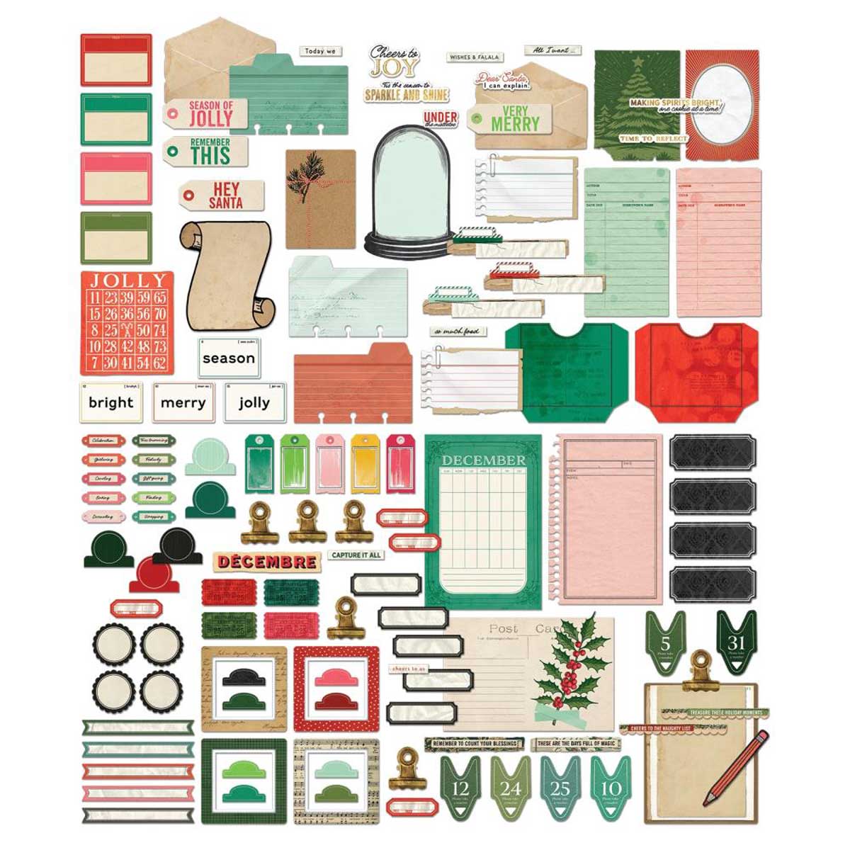 49 & Market Mistletoe & Memories Collection - Journaling Bits Set [VBM-32703] - Image 2
