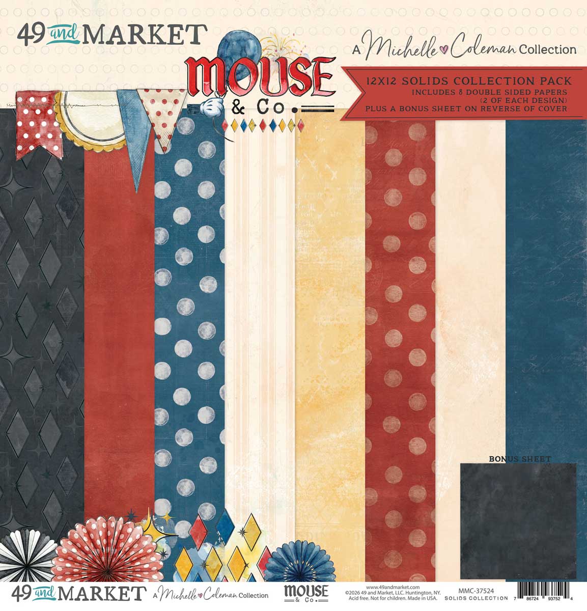 49 & Market Mouse & Co. Collection - 12" x 12" Collection Pack - Solids [MMC-37524]