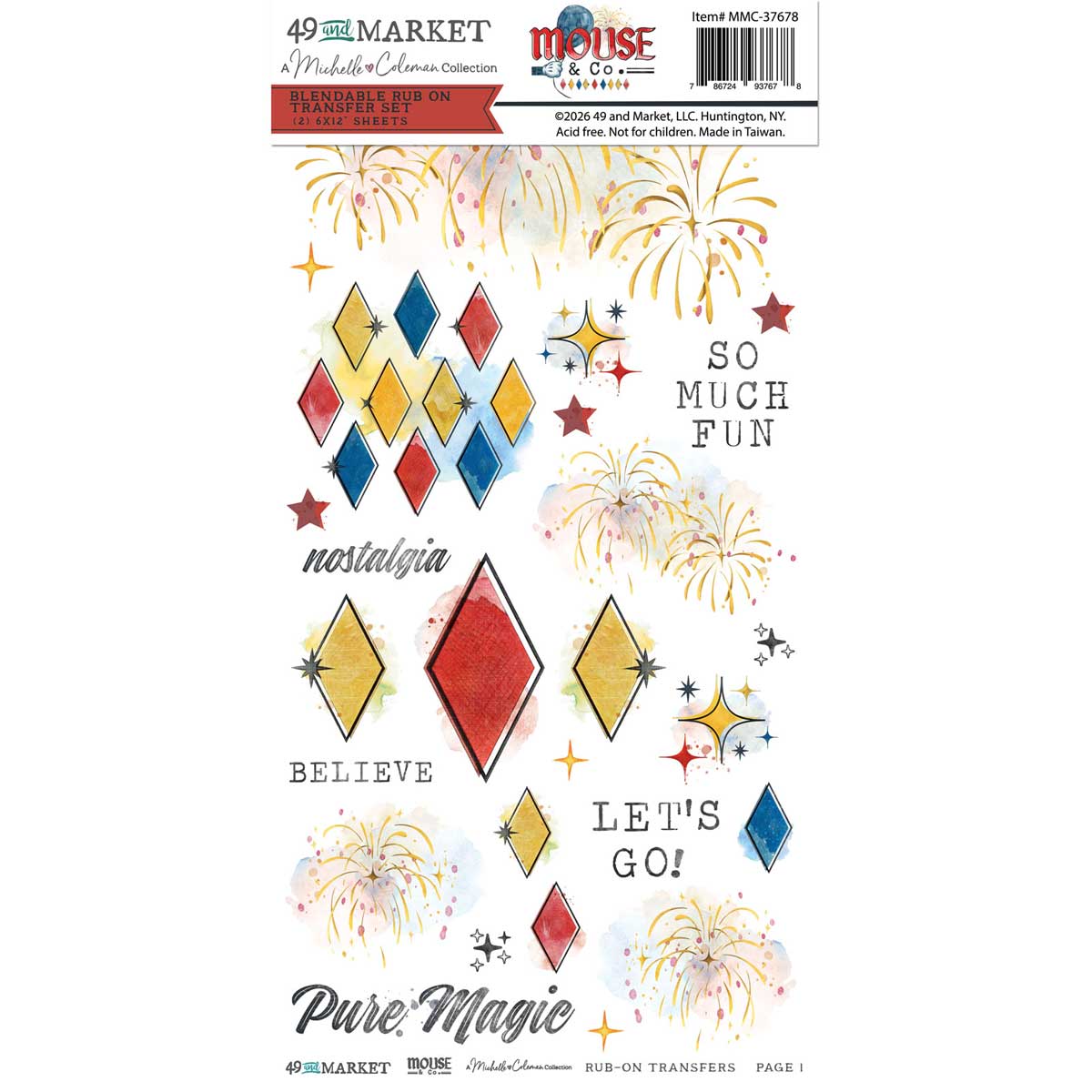 49 & Market Mouse & Co. Collection - Rub On Transfer Set - Blendable [MMC-37678]