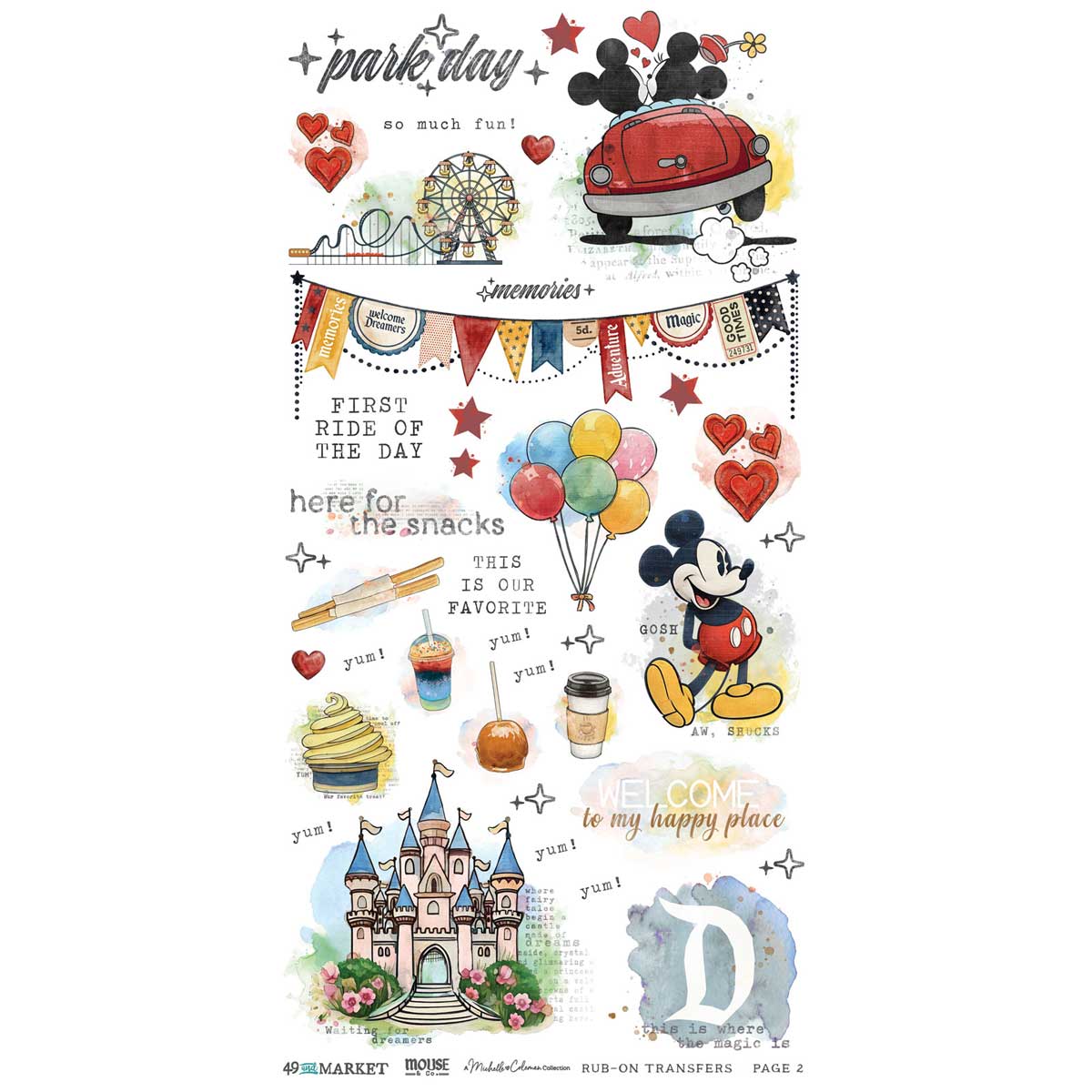 49 & Market Mouse & Co. Collection - Rub On Transfer Set - Essential [MMC-37661] - Image 3
