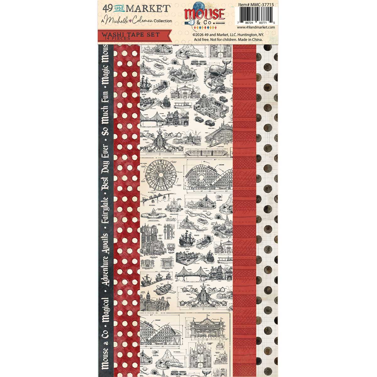 49 & Market Mouse & Co. Collection - Washi Tape Set [MMC-37715]