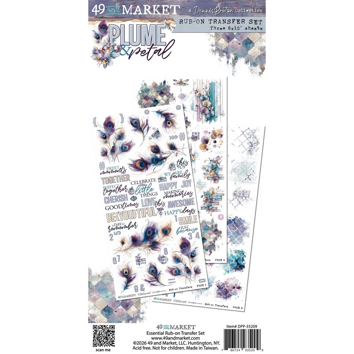 49 & Market Plume & Petal Collection - Rub-On Transfer Set - Essential [DPP-35209]