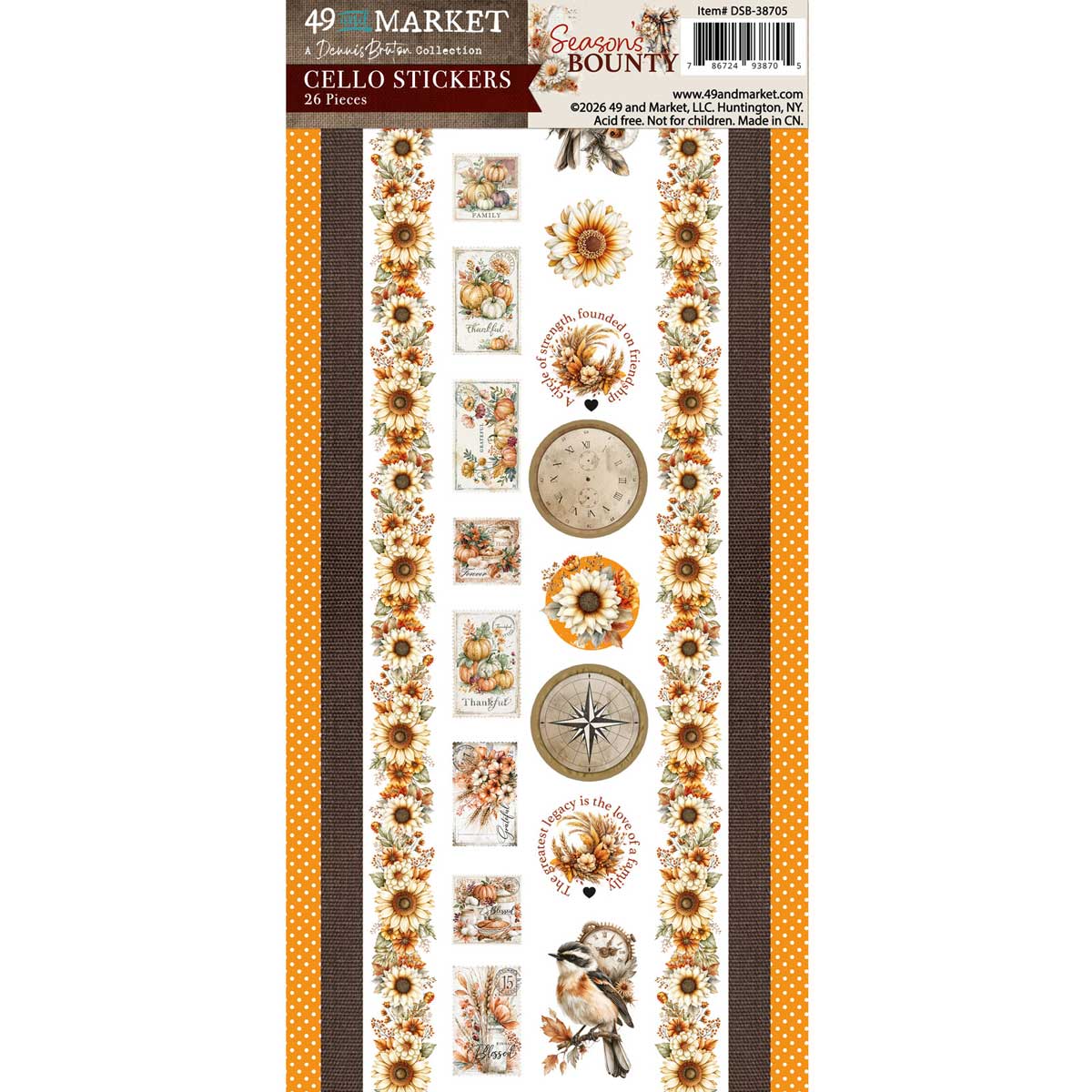 49 & Market Season's Bounty Collection - Cello Stickers [DSB-38705]