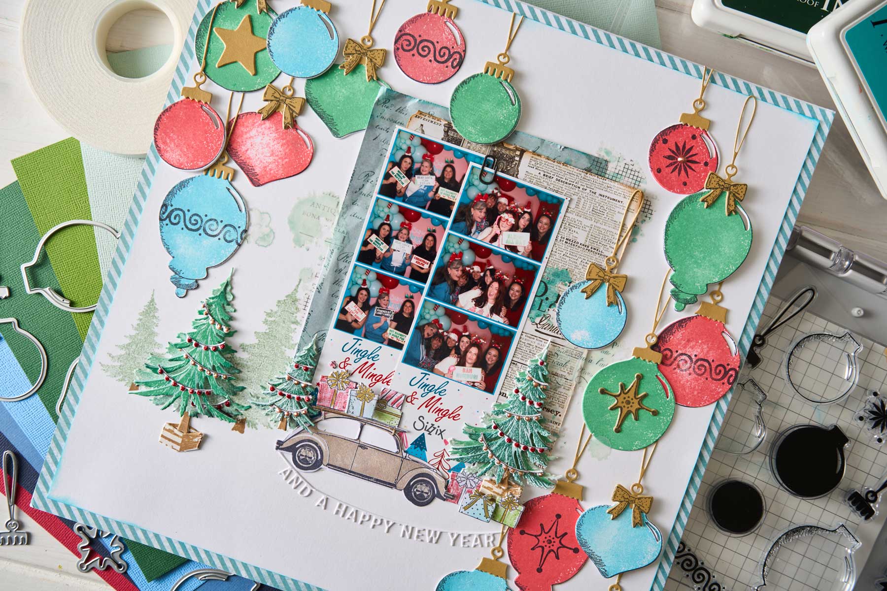 49 & Market / Sizzix Framelits Die & Stamp Set - Baubles [667019] - Image 4