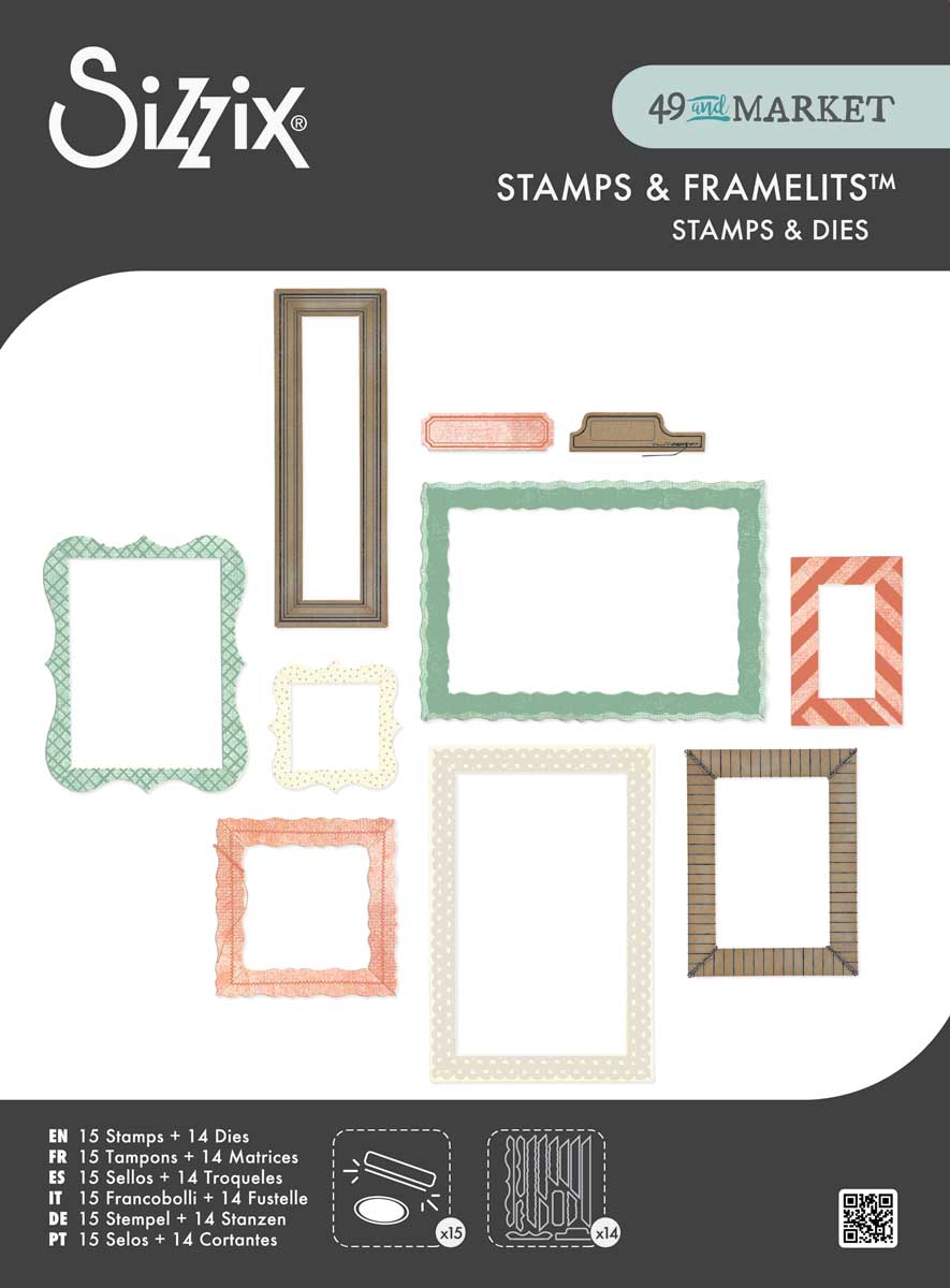 49 & Market / Sizzix Framelits Die & Stamp Set - Build-A-Frame [667056]