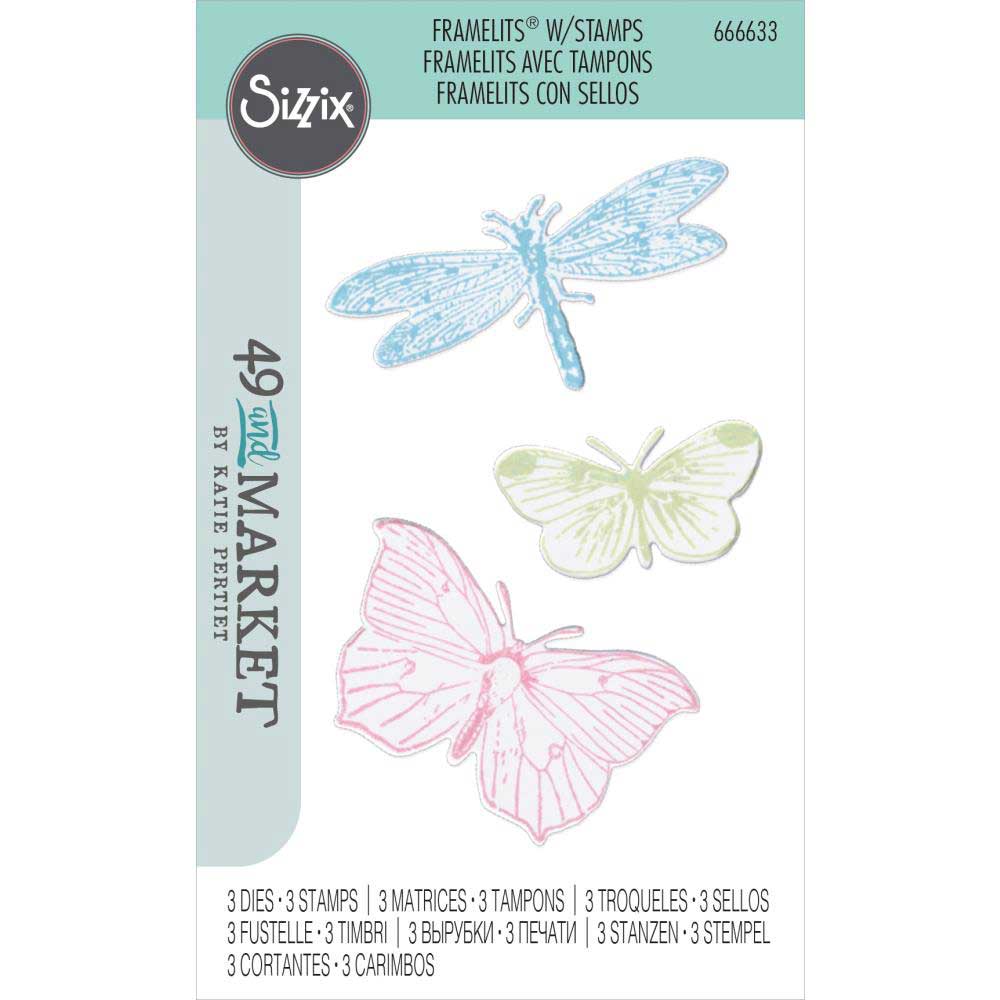 49 & Market / Sizzix Framelits Die & Stamp Set - Engraved Wings [666633]