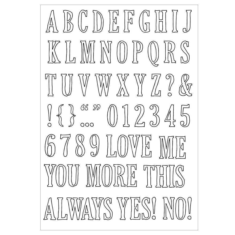 49 & Market / Sizzix Framelits Die & Stamp Set - Fine Line Alpha 01 [666807] - Image 2