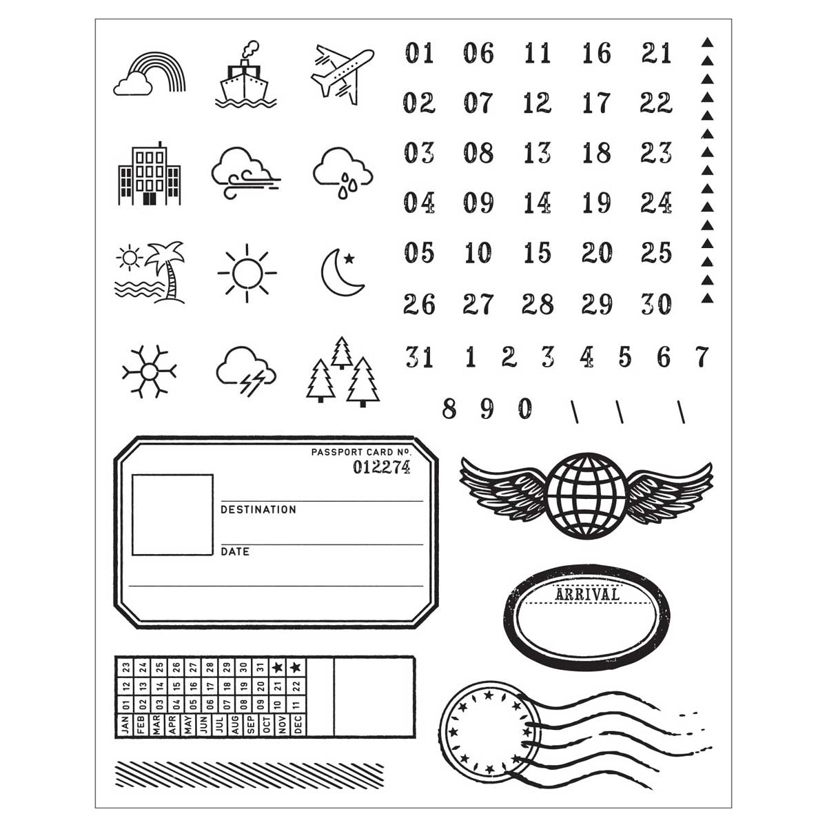 49 & Market / Sizzix Framelits Die & Stamp Set - Globetrotter's Mark [667060] - Image 3