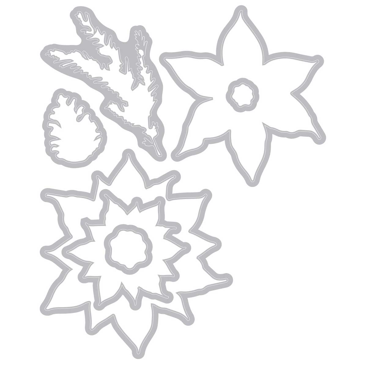 49 & Market / Sizzix Framelits Die & Stamp Set - Poinsettia Trio [667015] - Image 2