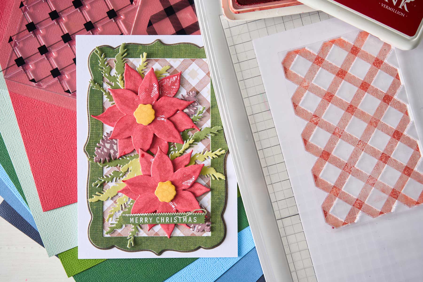 49 & Market / Sizzix Framelits Die & Stamp Set - Poinsettia Trio [667015] - Image 4