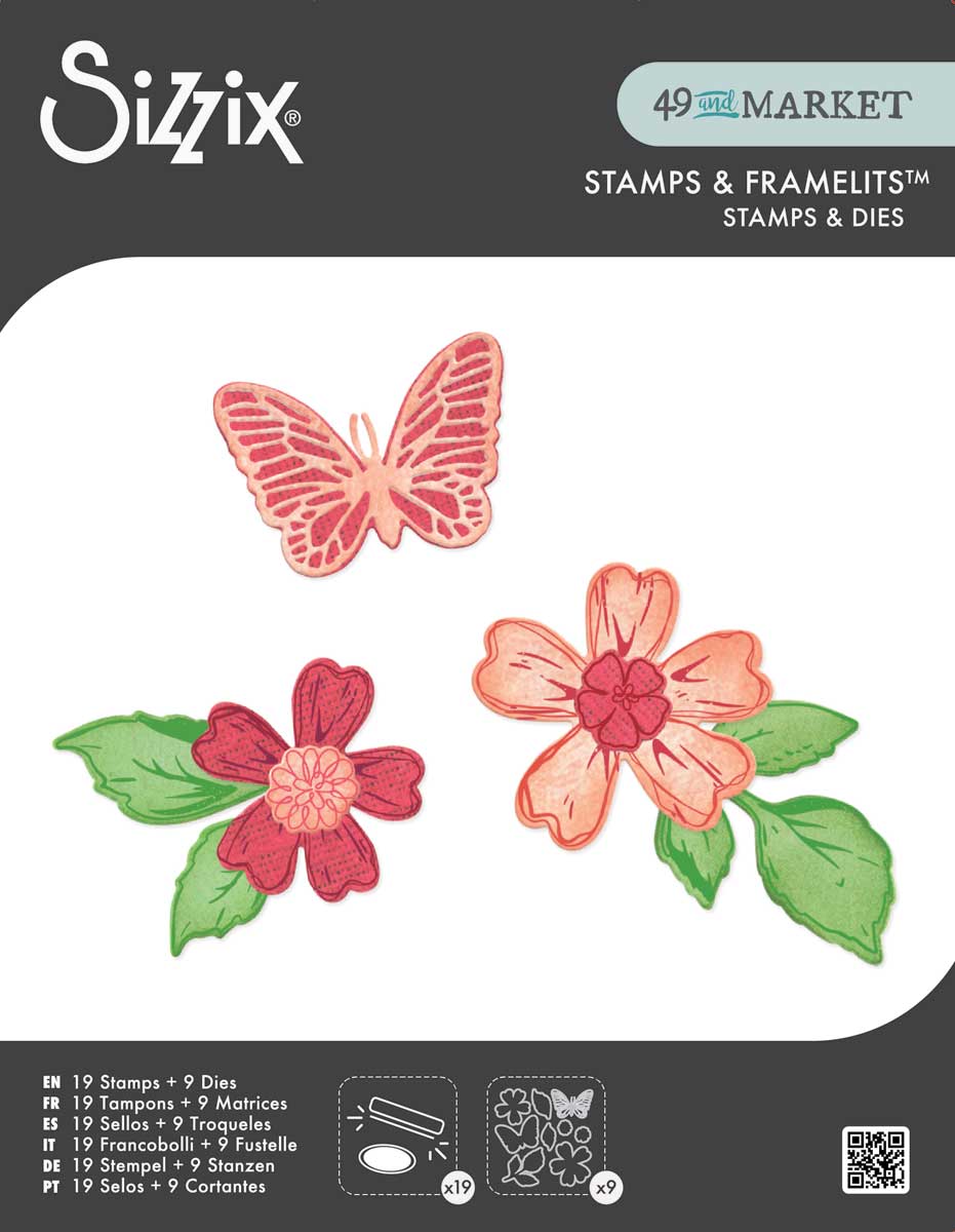 49 & Market / Sizzix Framelits Die & Stamp Set - Sweet Sprigs [667063]