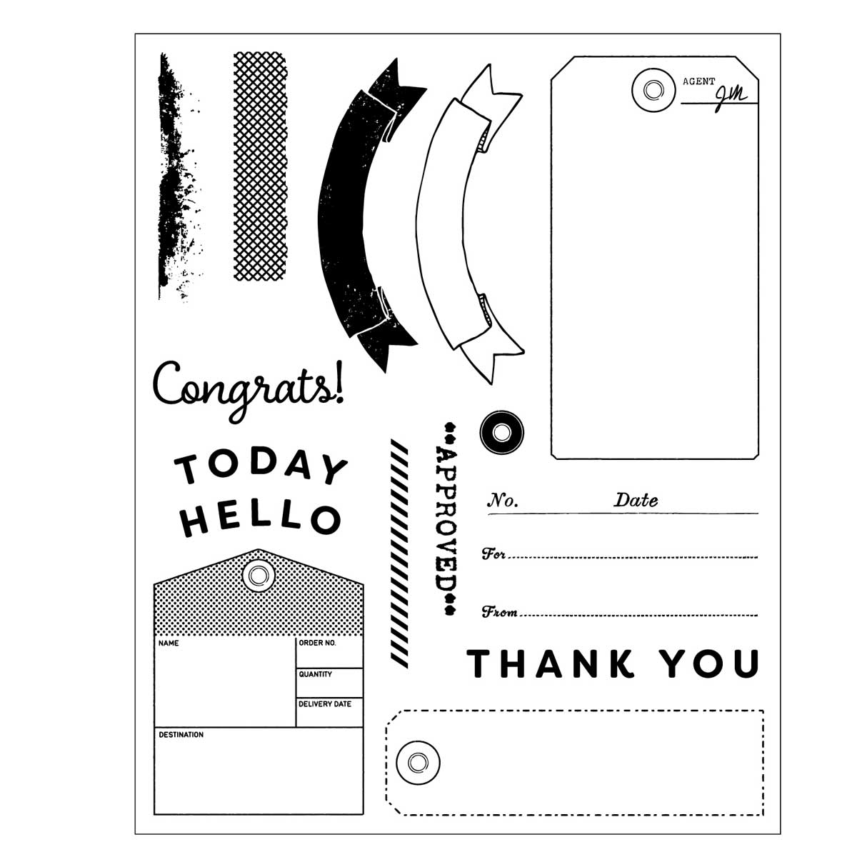 49 & Market / Sizzix Framelits Die & Stamp Set - Tag It [667064] - Image 3