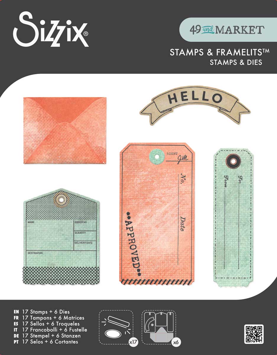 49 & Market / Sizzix Framelits Die & Stamp Set - Tag It [667064]