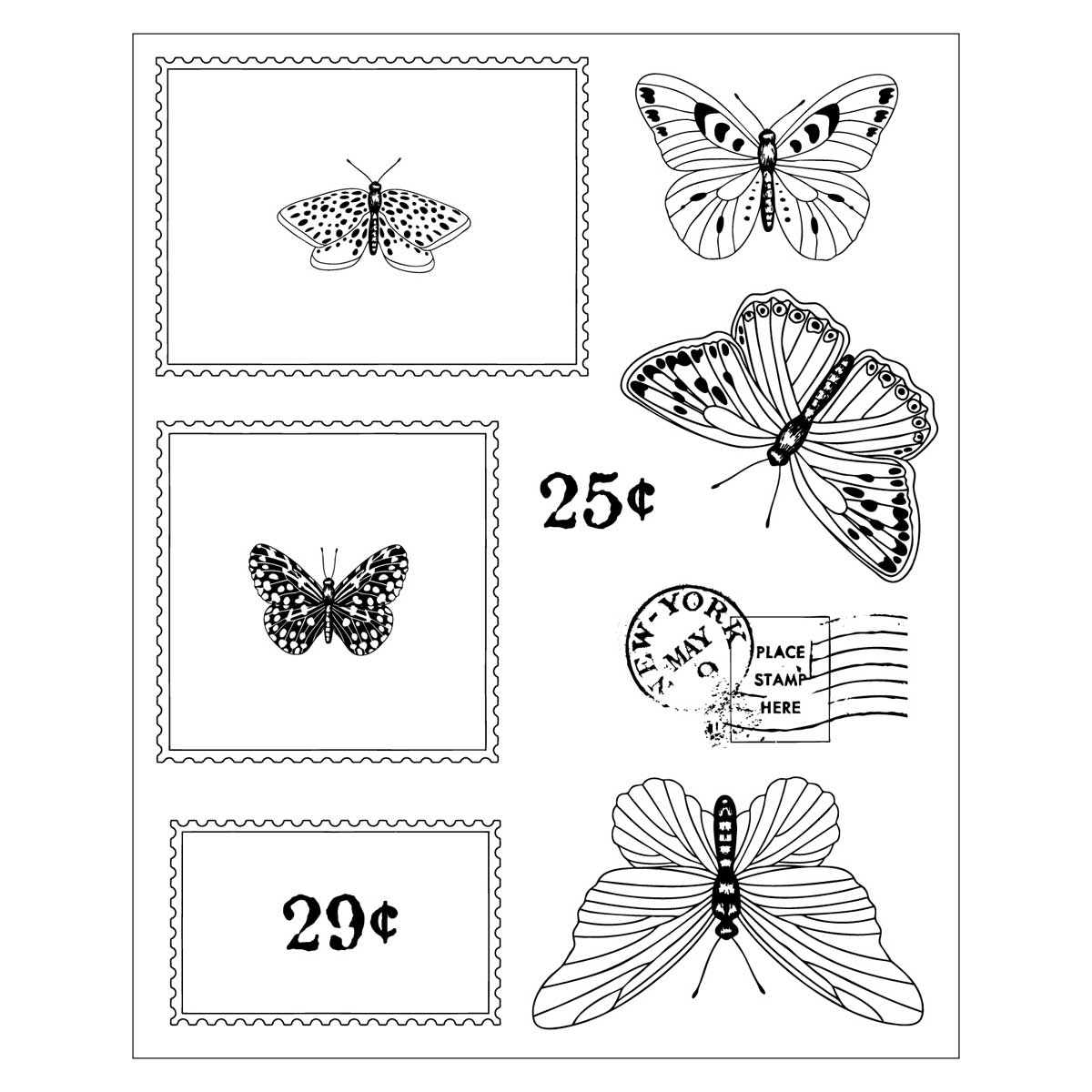 49 & Market / Sizzix Stamps & Framelits - Postage Wings [667182] - Image 3