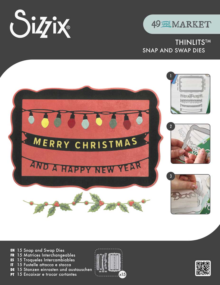 49 & Market / Sizzix Thinlits Snap & Swap Dies - Merry Christmas [667016]